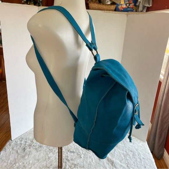 El Market Colombia Small Blue Leather Back Pack main image 4